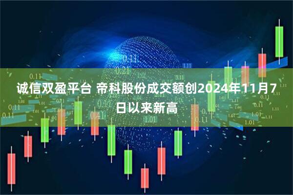 诚信双盈平台 帝科股份成交额创2024年11月7日以来新高
